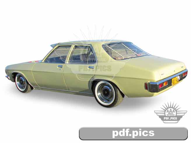 HQ Holden Sedan Rear Passenger Side View
