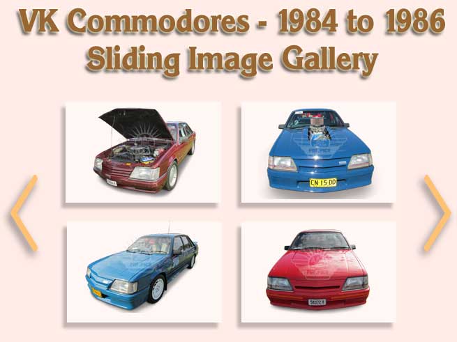 VK Commodores V1N1 sliding image gallery